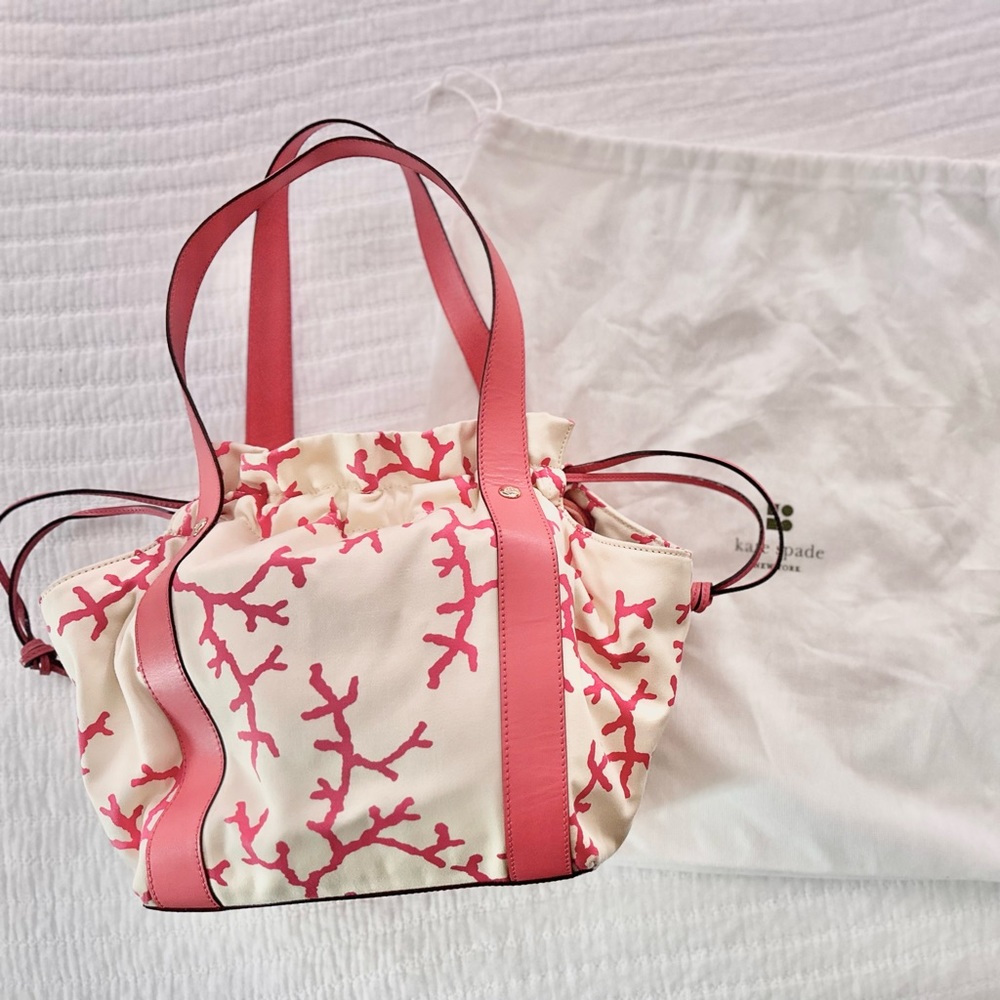 Kate Spade Topsy Pink Ocean Coral Reef Osprey Rose Purse Tote